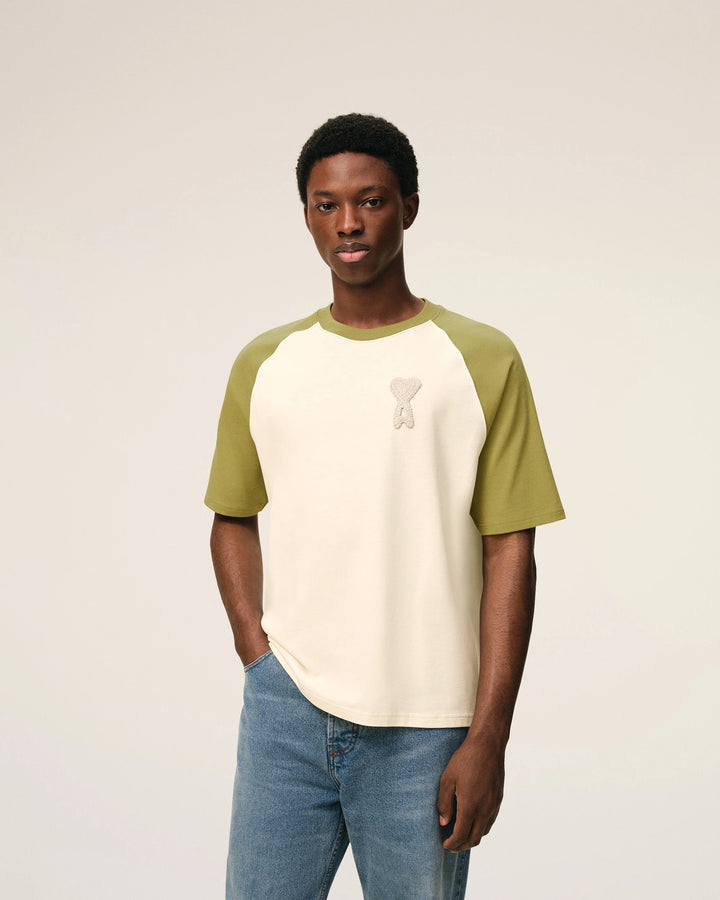 T-Shirt with Knitted Patch - Green Multi