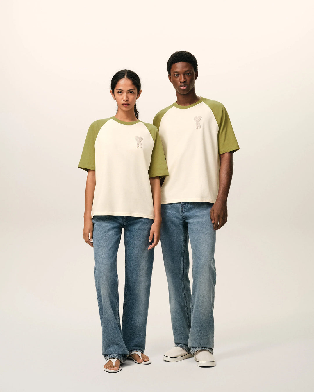 T-Shirt with Knitted Patch - Green Multi
