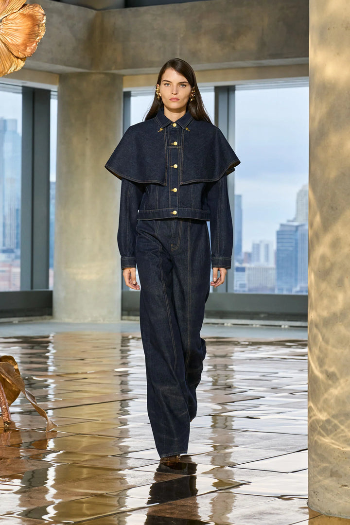 The Agata Denim Cape Jacket - Indigo Wash
