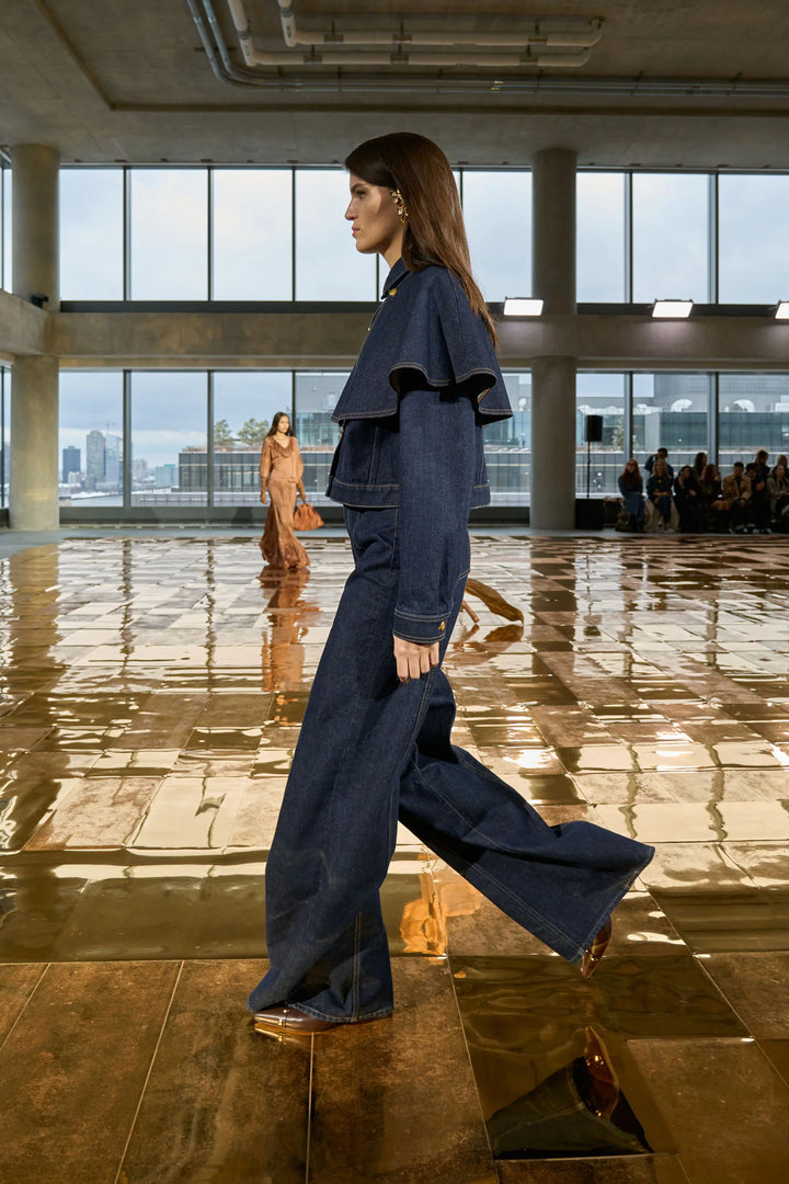 The Agata Denim Cape Jacket - Indigo Wash