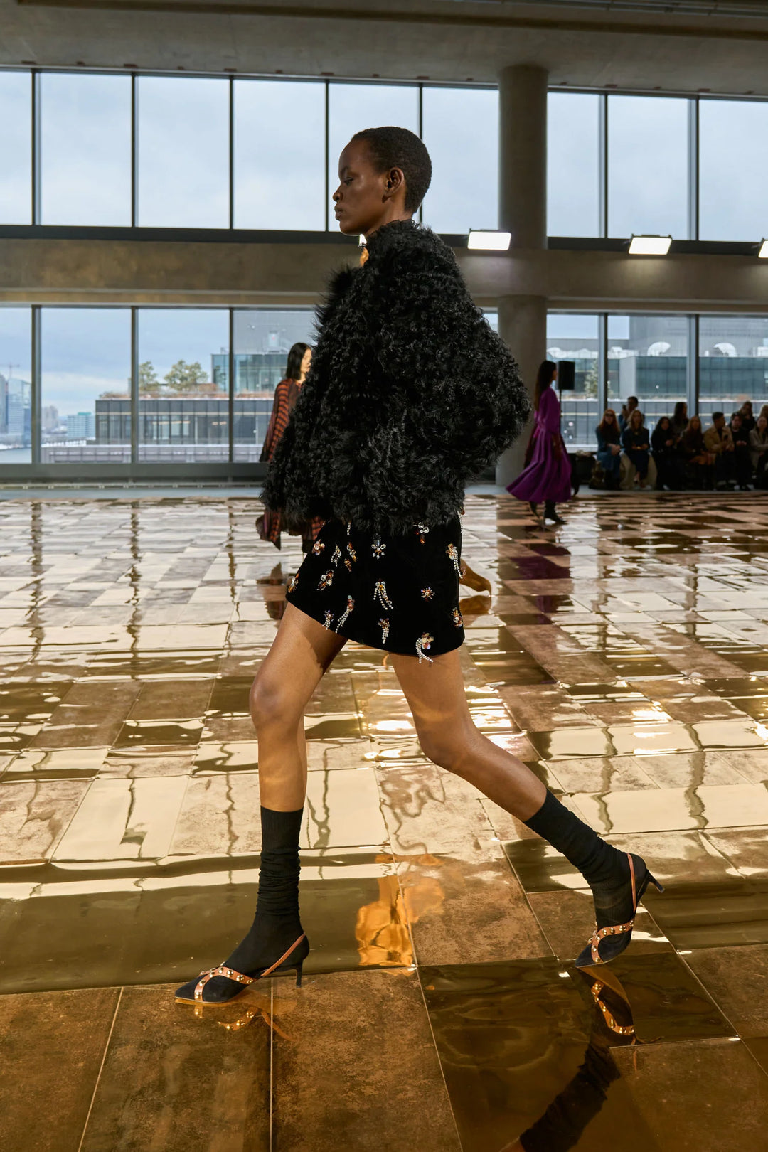 Vendome Studded Kitten Heel - Noir Mixte