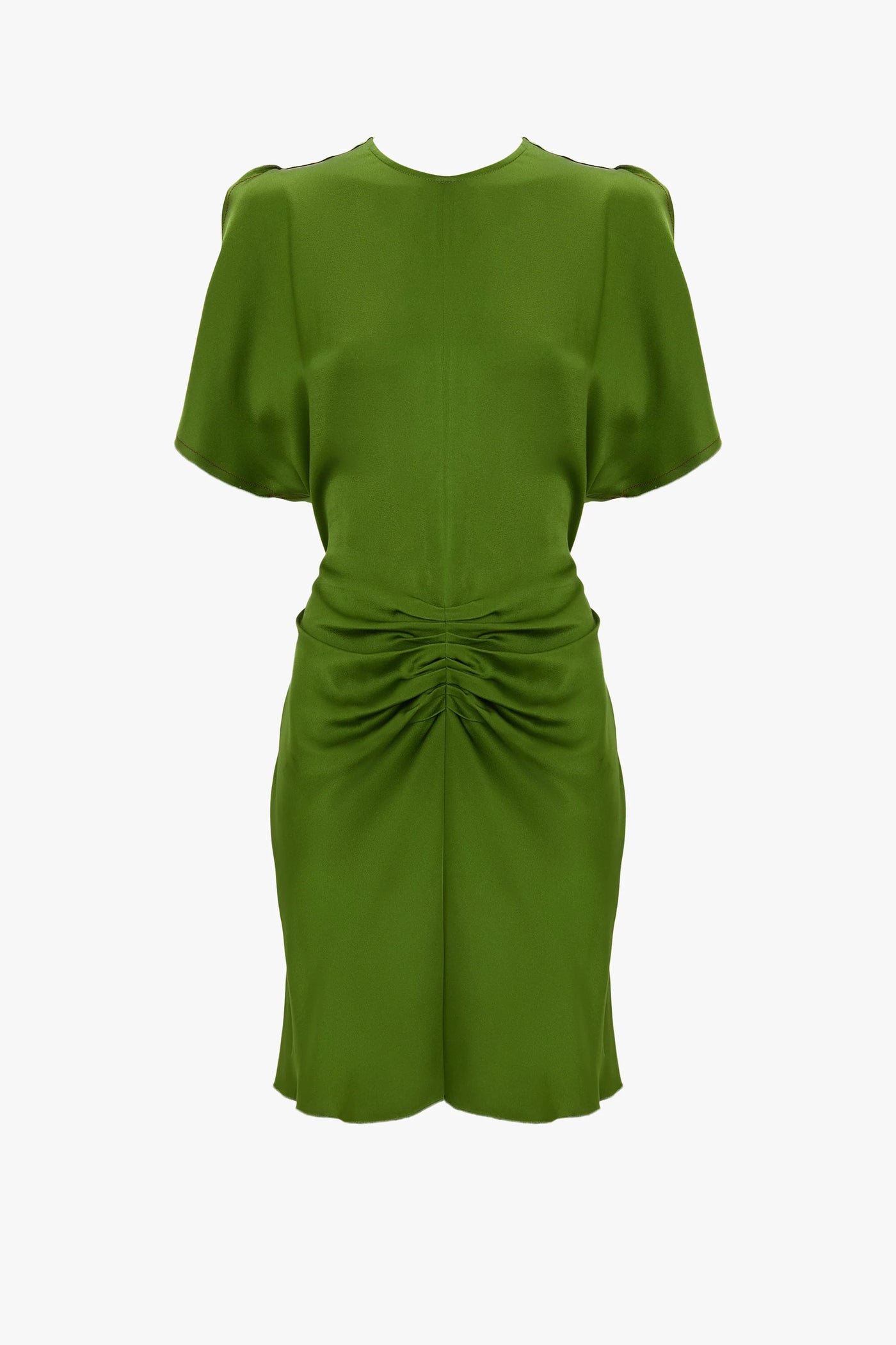 Gathered Waist Mini Dress - Algae