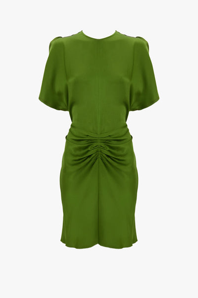 Gathered Waist Mini Dress - Algae