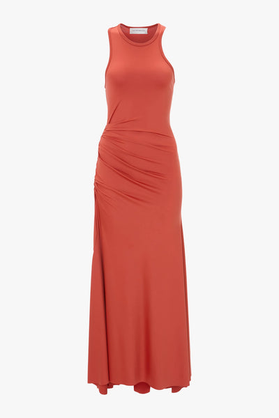Asymmetric Tank Midi Dress - Paprika