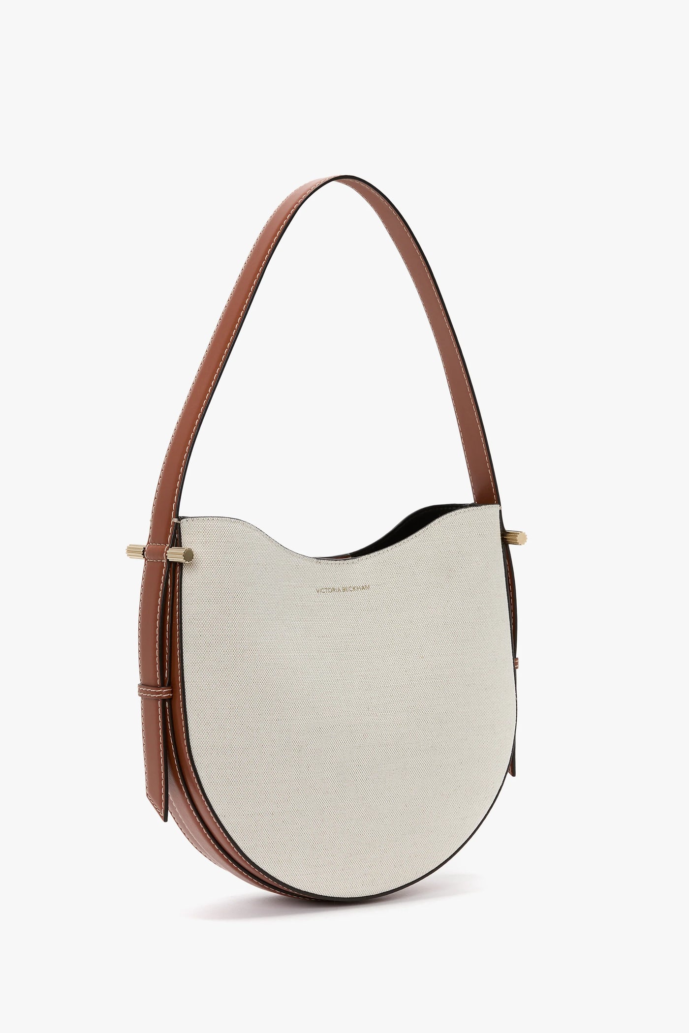 Medium Dia Hobo Bag - Ivory Canvas With Tan Leather