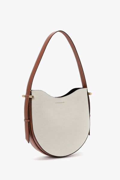 Medium Dia Hobo Bag - Ivory Canvas With Tan Leather