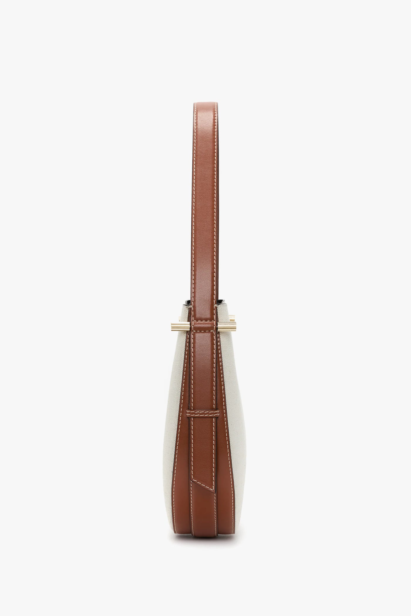 Medium Dia Hobo Bag - Ivory Canvas With Tan Leather