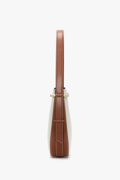 Medium Dia Hobo Bag - Ivory Canvas With Tan Leather