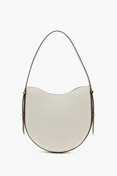 Medium Dia Hobo Bag - Ivory Canvas With Tan Leather