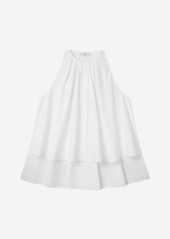 Gathered Tunic Shirt - White
