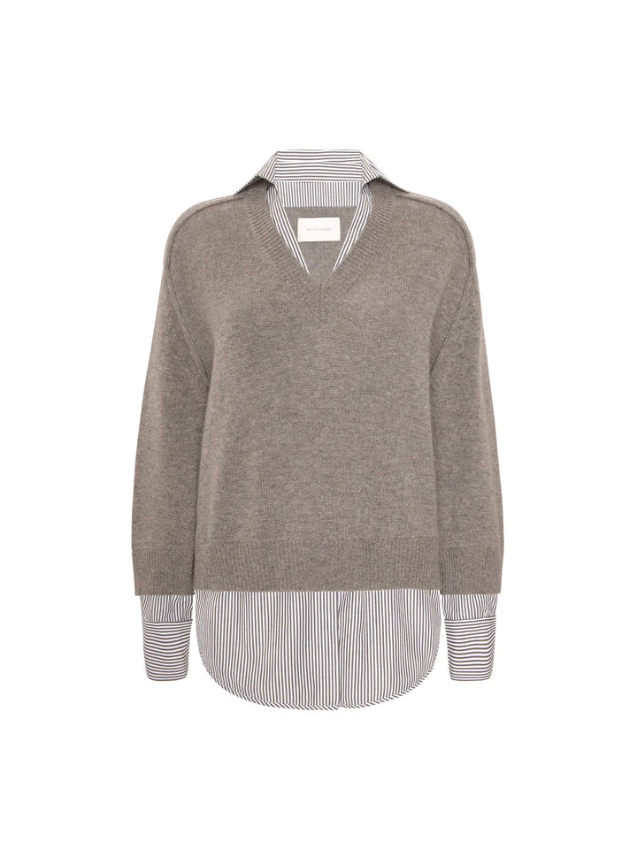 The Looker Layered V-Neck - Grey