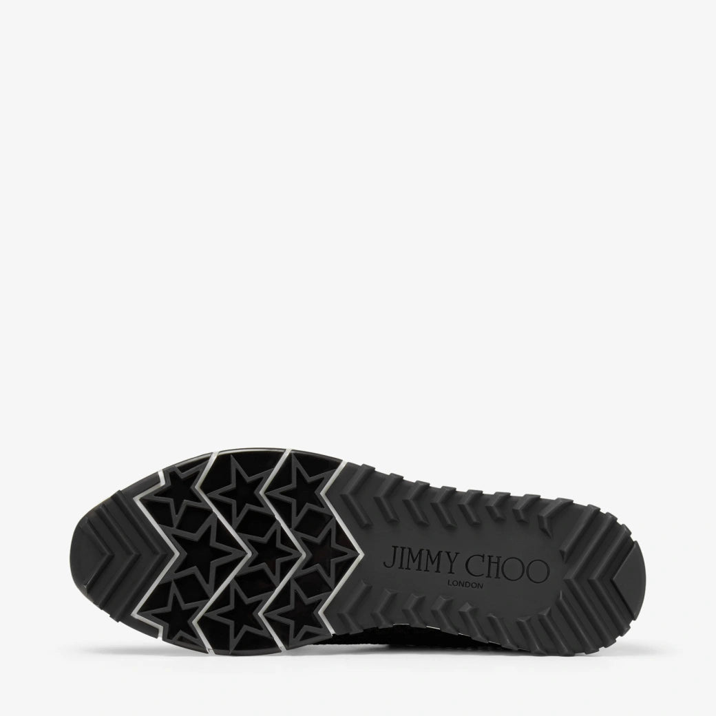 Veles Crochet Knit Low-Top Trainers - Black with Pearls