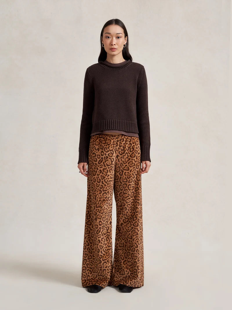 Velvet Roman Pant - Leopard Print