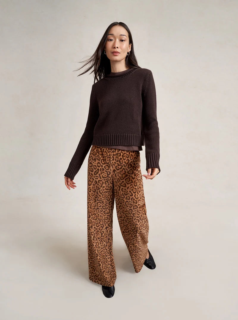 Velvet Roman Pant - Leopard Print