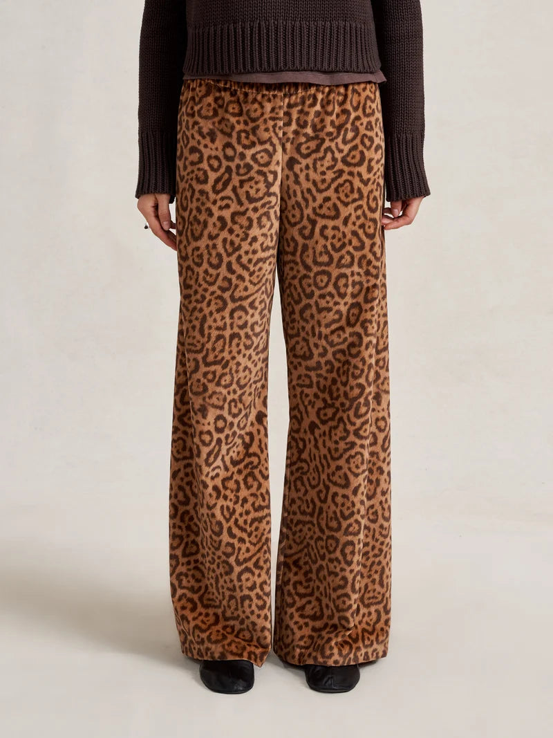 Velvet Roman Pant - Leopard Print