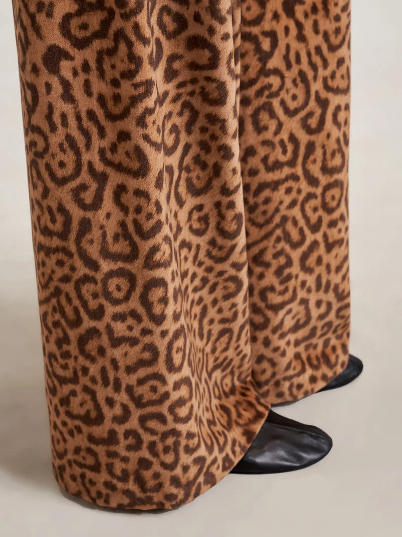 Velvet Roman Pant - Leopard Print
