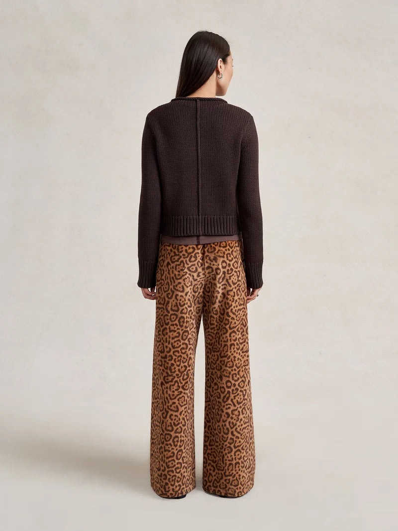 Velvet Roman Pant - Leopard Print