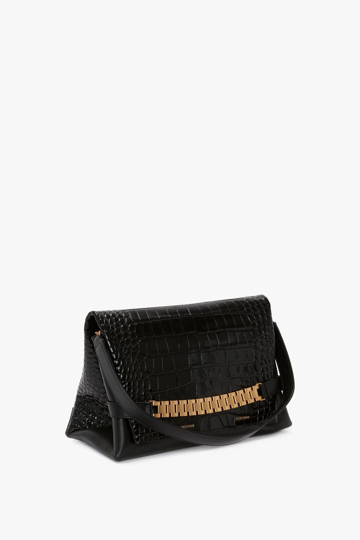 Chain Pouch With Strap In Croc-Effect Leather - More Colors Available