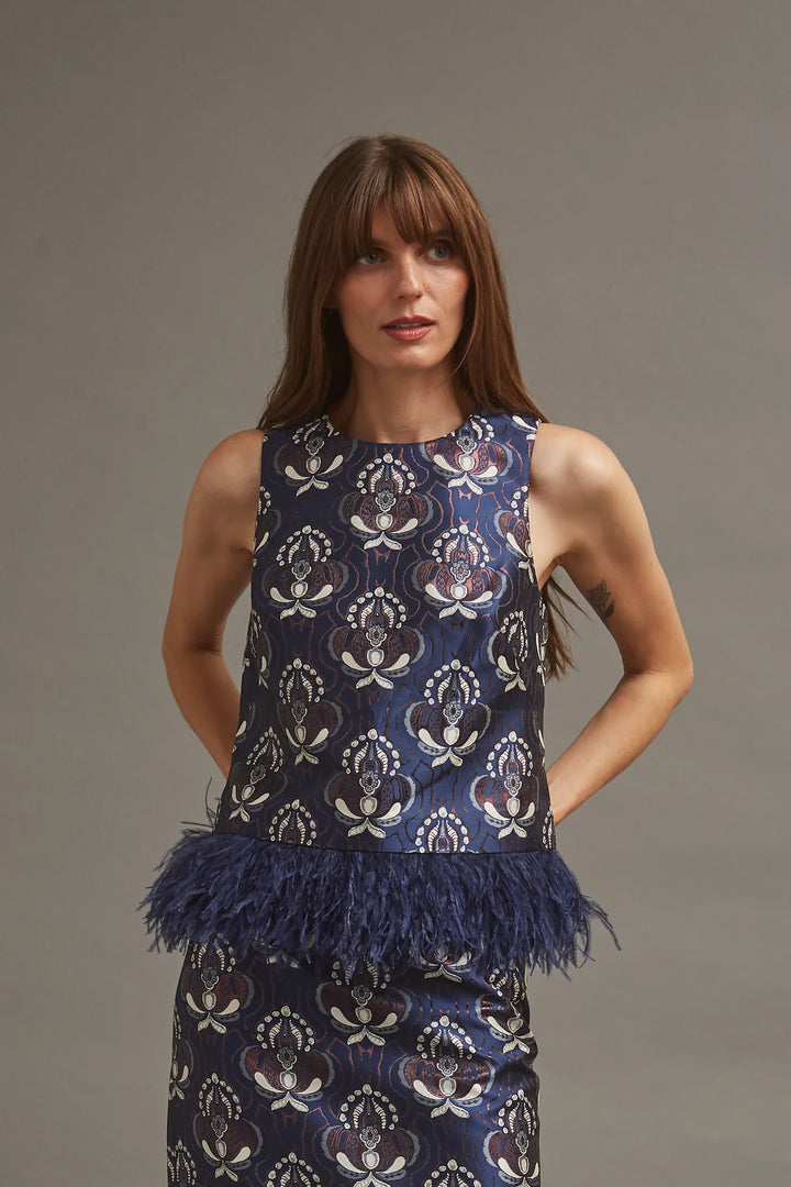 BELMOND TOP - Vintage Deco Navy