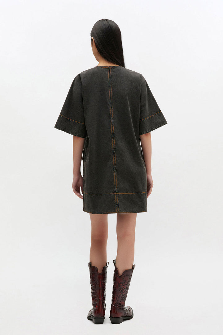 Washed Kimono Dress - Black