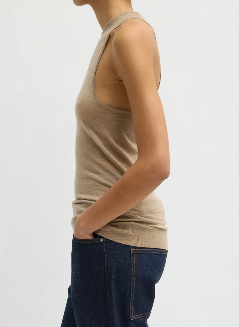 Tissue Cashmere Tank - Bone