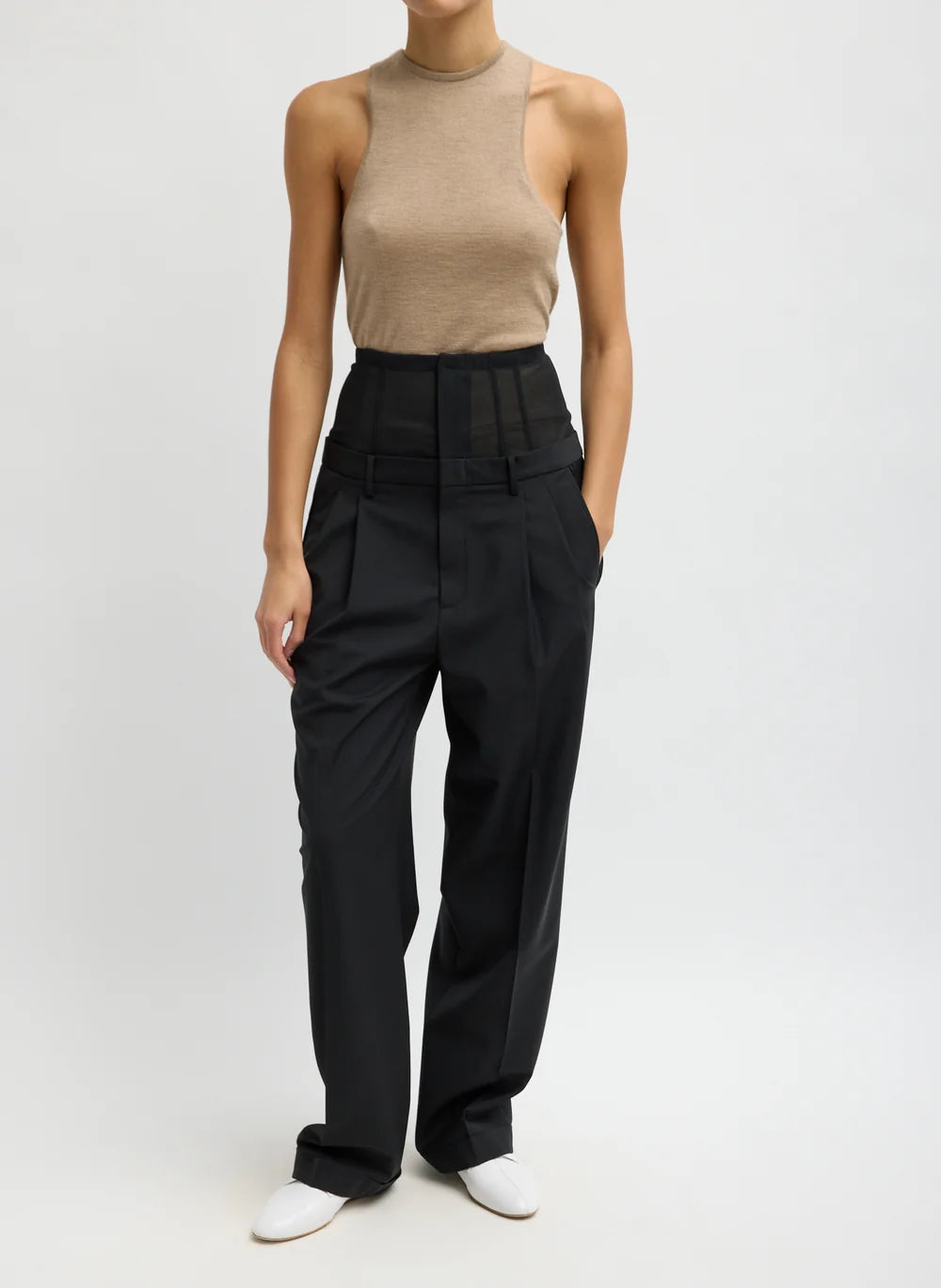 Tissue Cashmere Tank - Bone