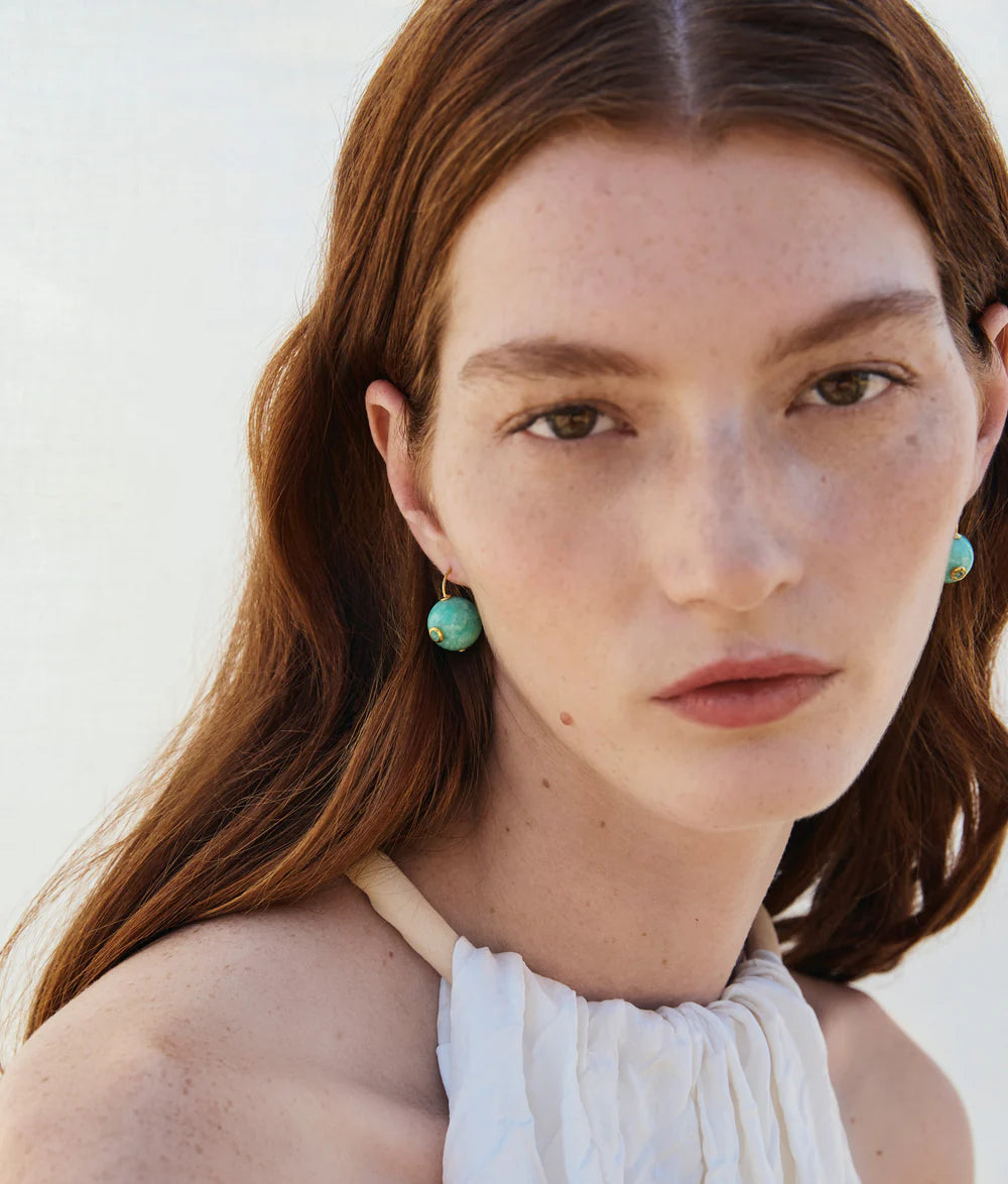 Comet Earrings in Amazonite