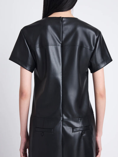 Sonny Dress in Faux Leather - Black