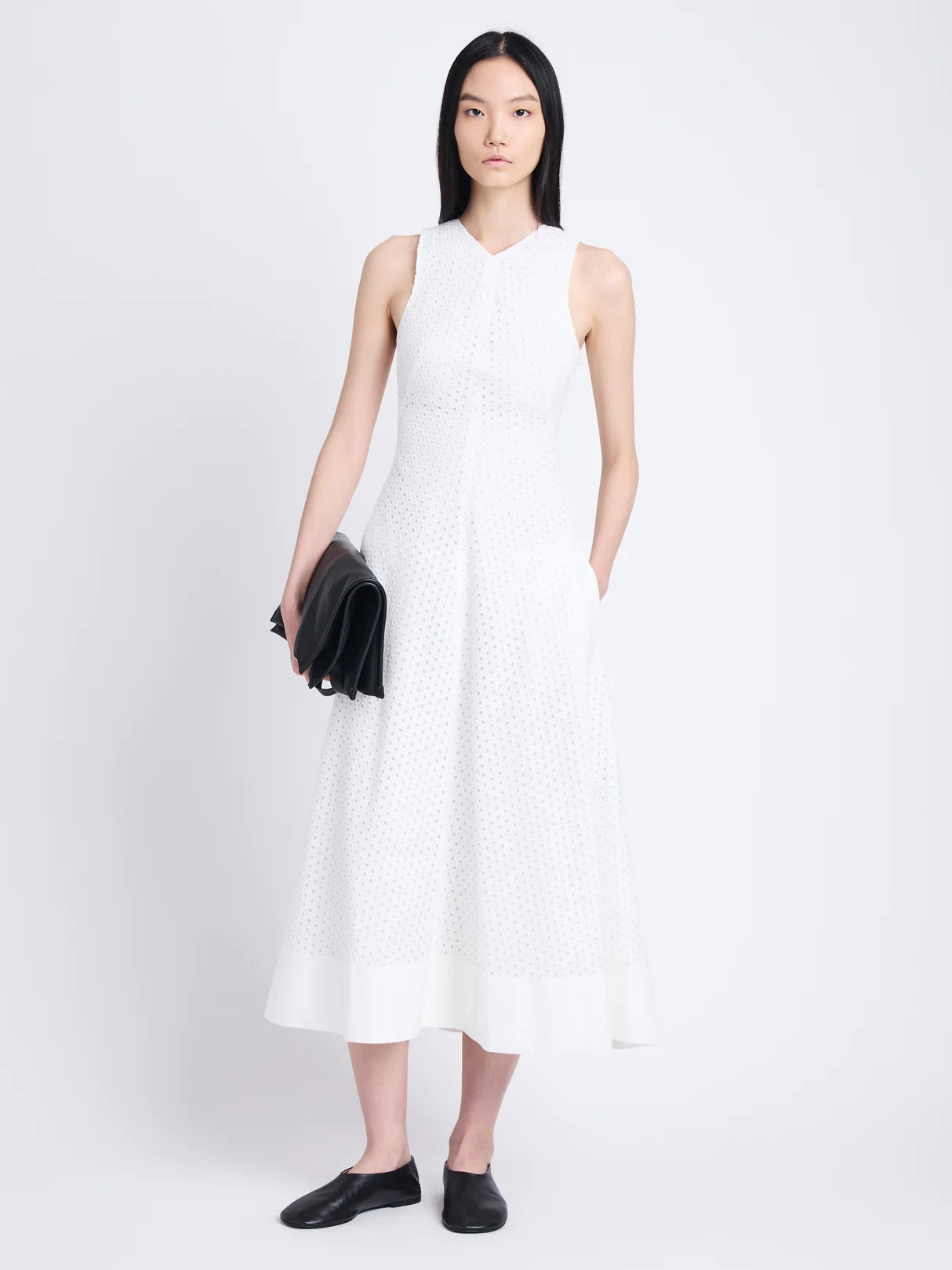 Juno Dress in Broderie Anglaise - Off White