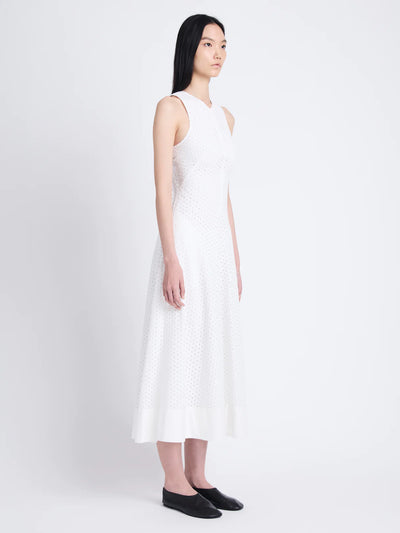 Juno Dress in Broderie Anglaise - Off White