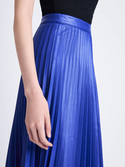 Daphne Skirt in Faux Leather - Sapphire