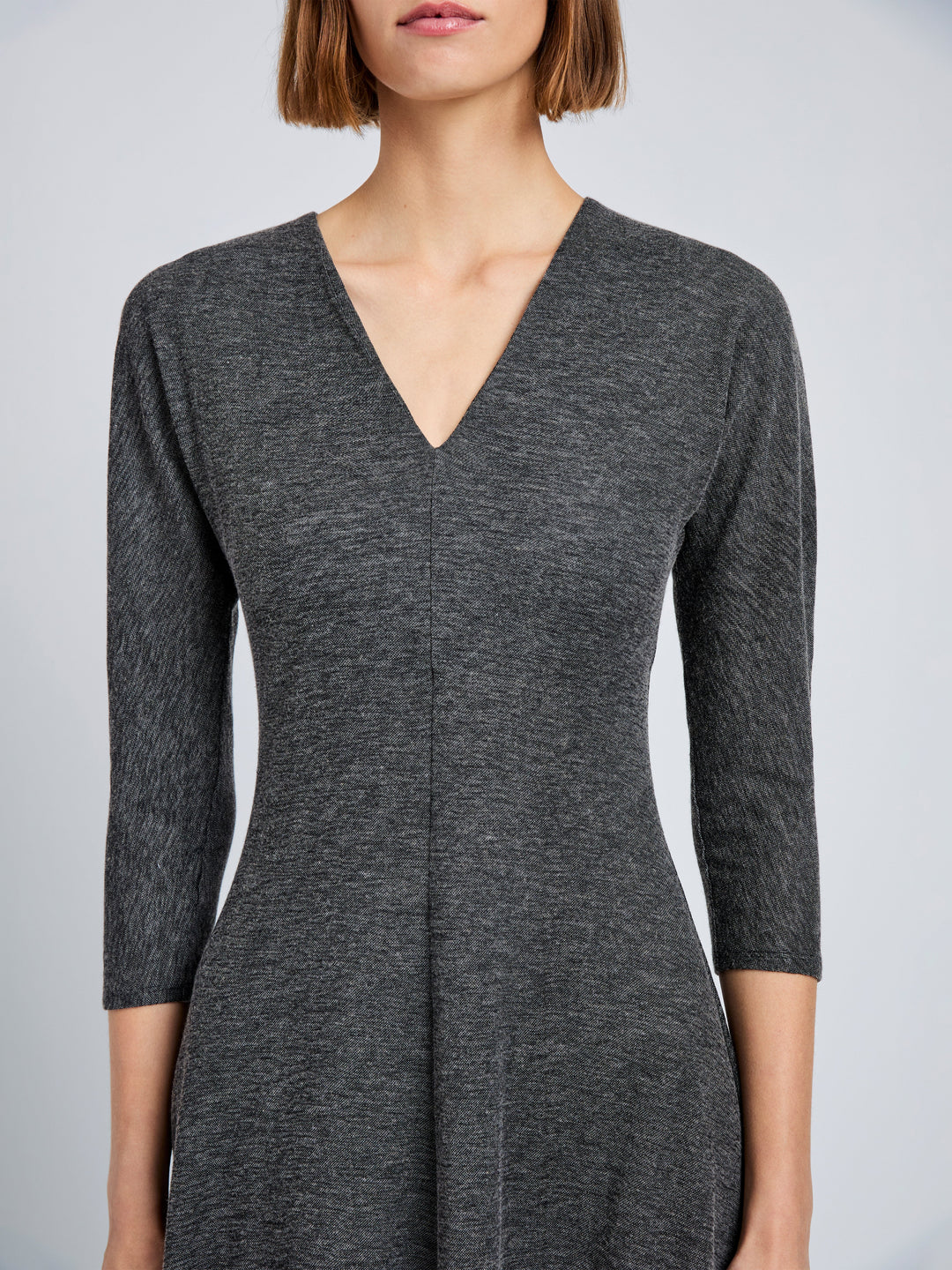 Livia Dress in Wool Jersey - Coal Melange