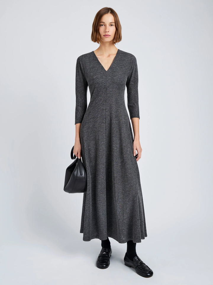 Livia Dress in Wool Jersey - Coal Melange