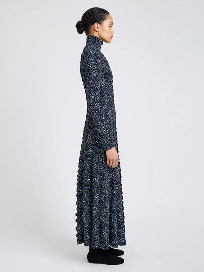 Mabel Dress in Cheetah Jersey - Navy Multi