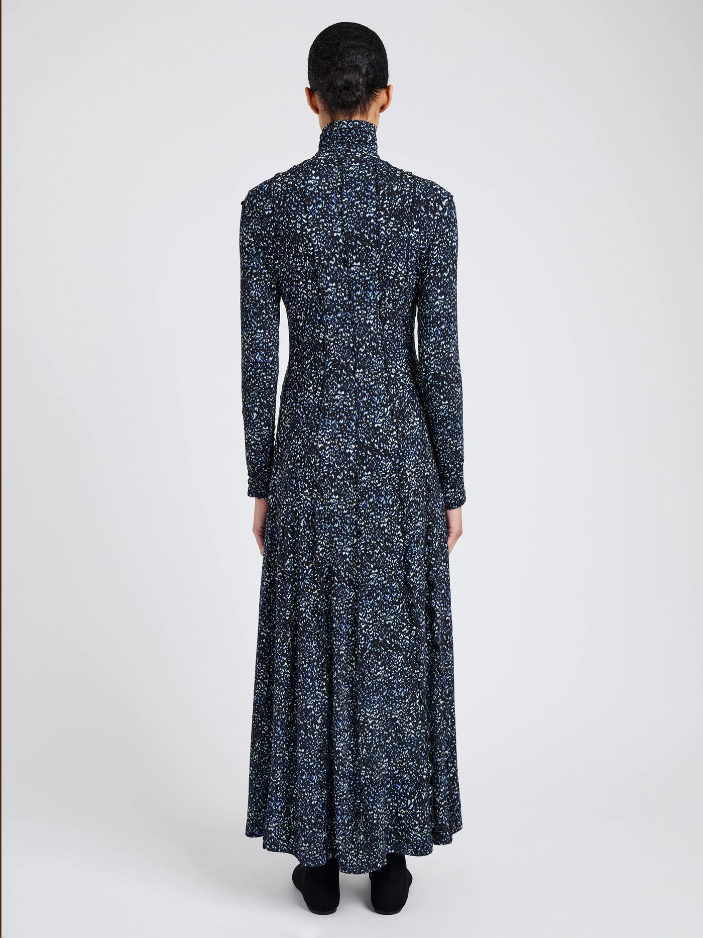 Mabel Dress in Cheetah Jersey - Navy Multi