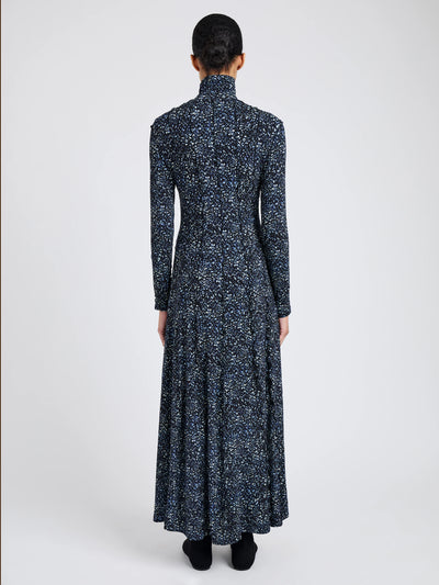 Mabel Dress in Cheetah Jersey - Navy Multi