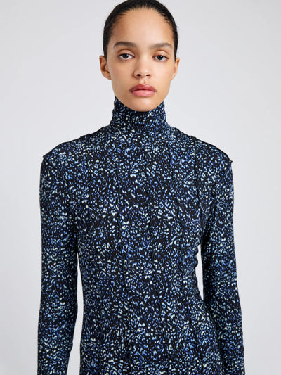 Mabel Dress in Cheetah Jersey - Navy Multi