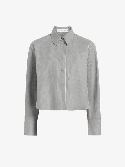 OLIVE STRIPE SHIRT - Parchment/Dark Teal
