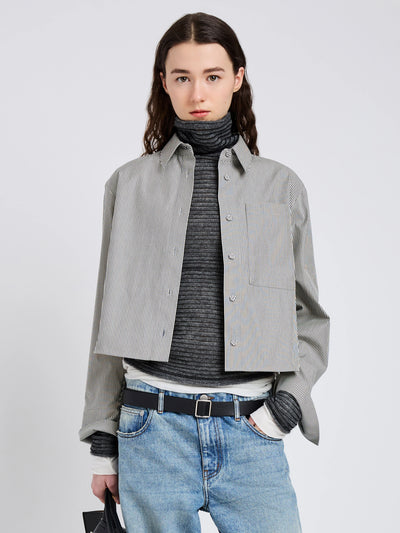 OLIVE STRIPE SHIRT - Parchment/Dark Teal