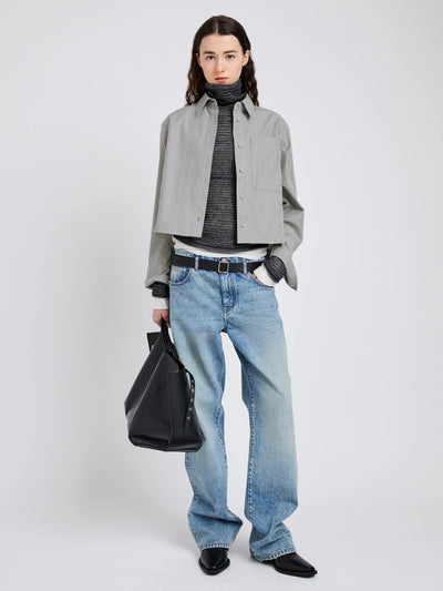 OLIVE STRIPE SHIRT - Parchment/Dark Teal
