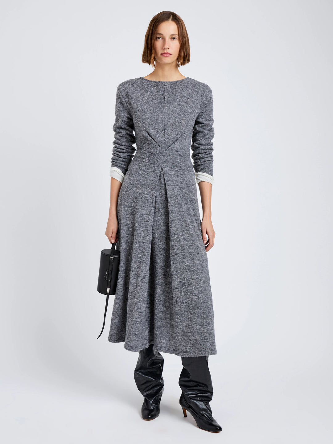 Sai Dress in Wool Jersey - Grey Melange