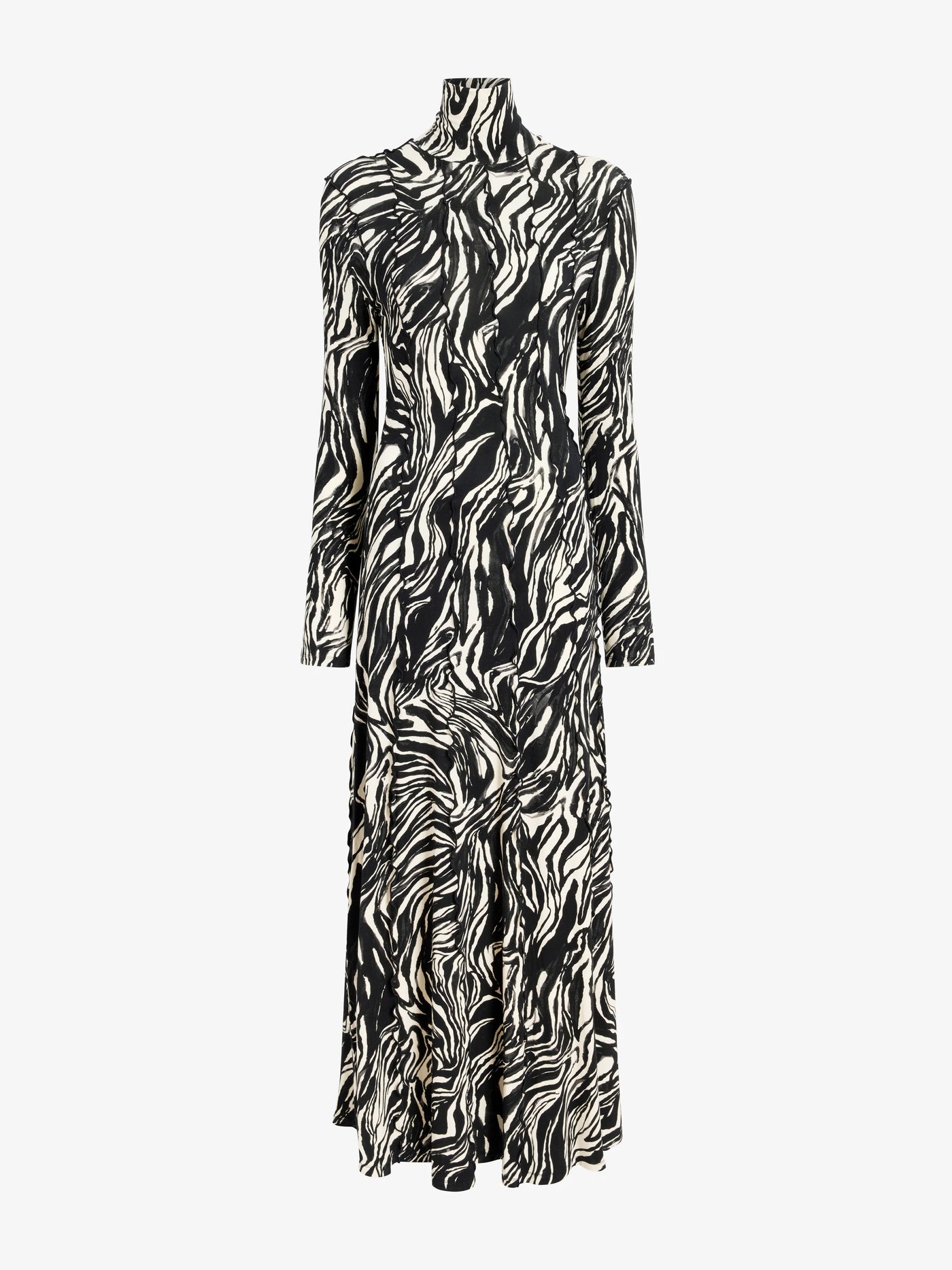 Mabel Dress in Marble Jersey - Asphalt Multi