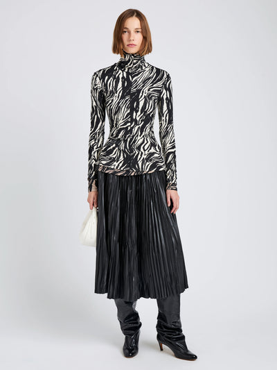 Audrey Top in Marble Jersey - Asphalt Multi