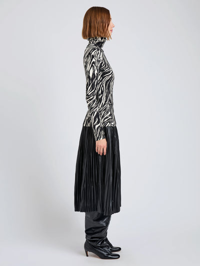Audrey Top in Marble Jersey - Asphalt Multi