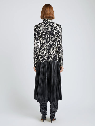 Audrey Top in Marble Jersey - Asphalt Multi