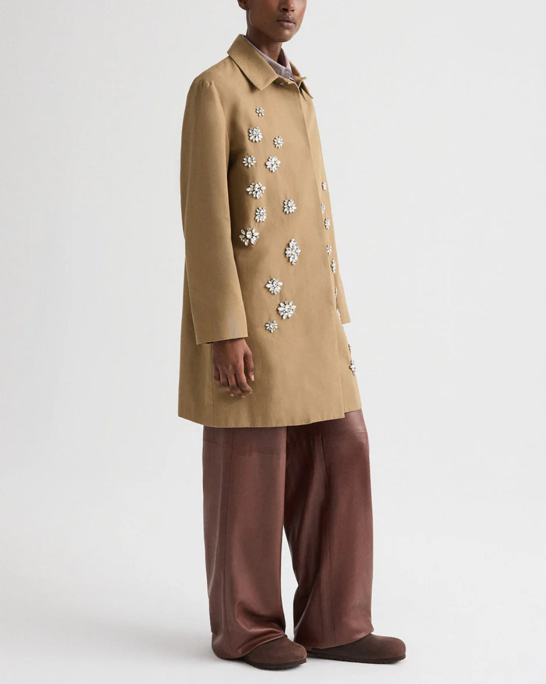 Edinburgh Trench with Crystals - Khaki Multi