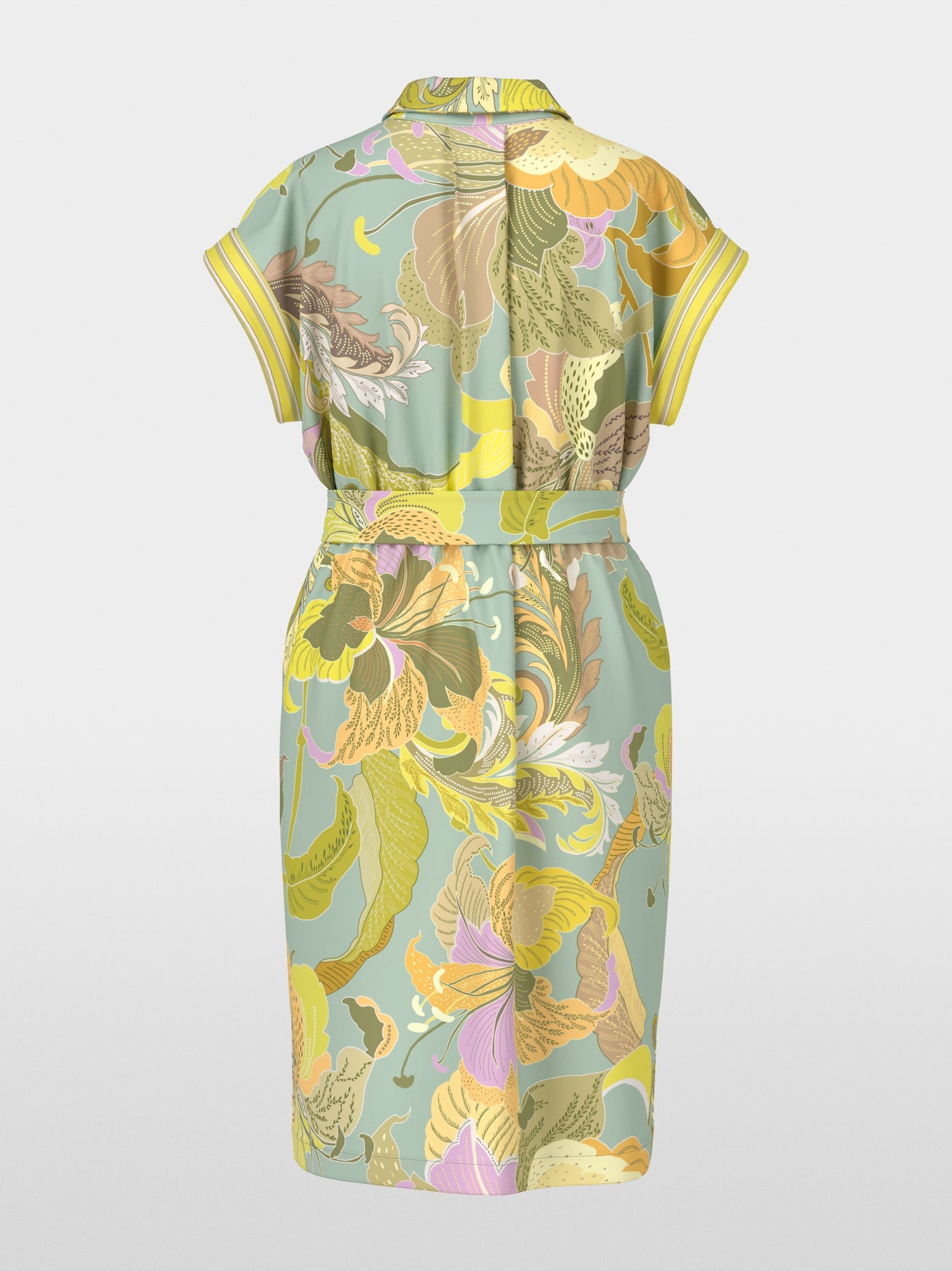 Short shirt dress in material mix - Soft Limeade