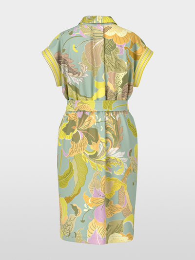 Short shirt dress in material mix - Soft Limeade