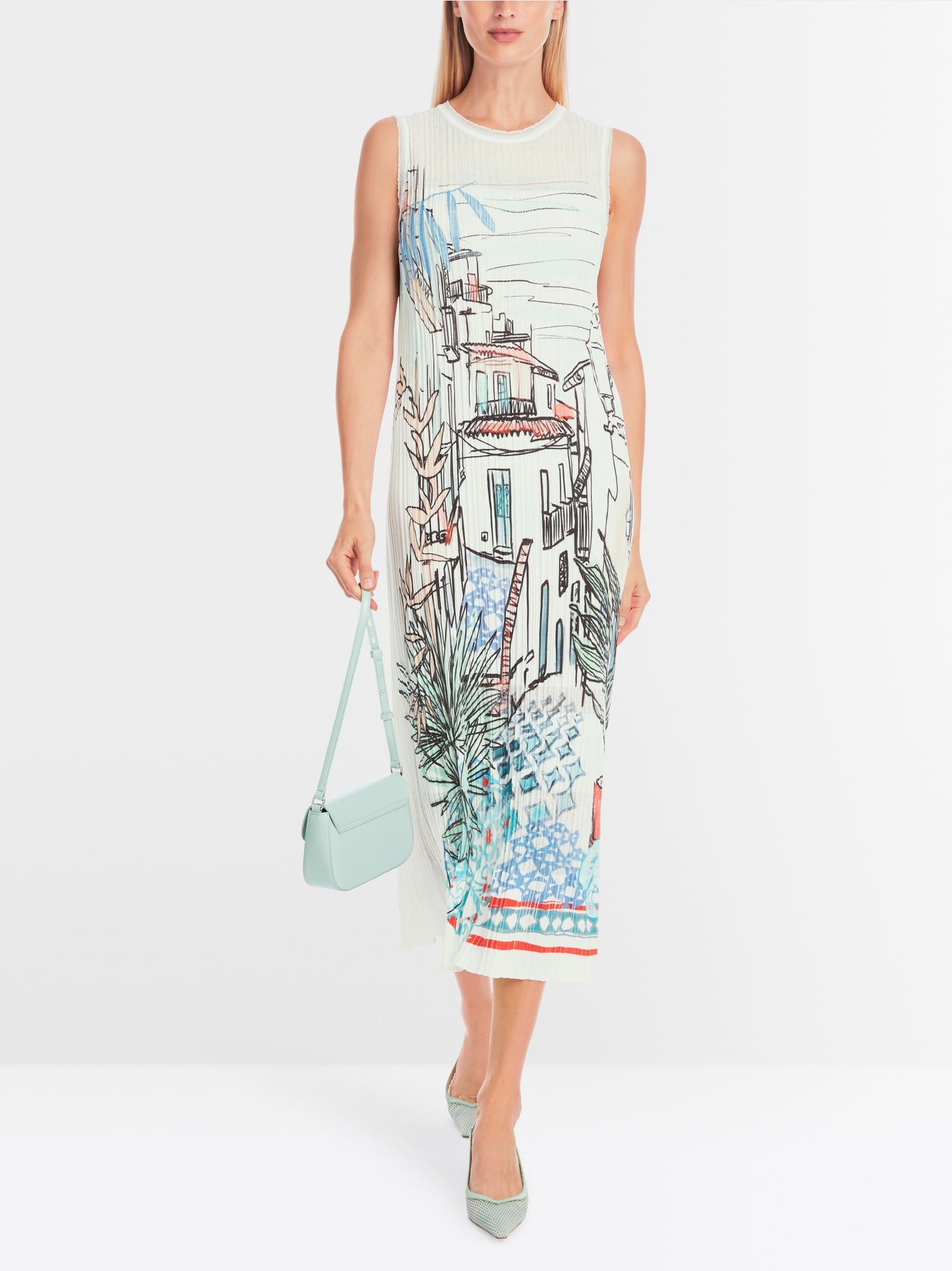 Knitted sleeveless dress - Off-white Multi