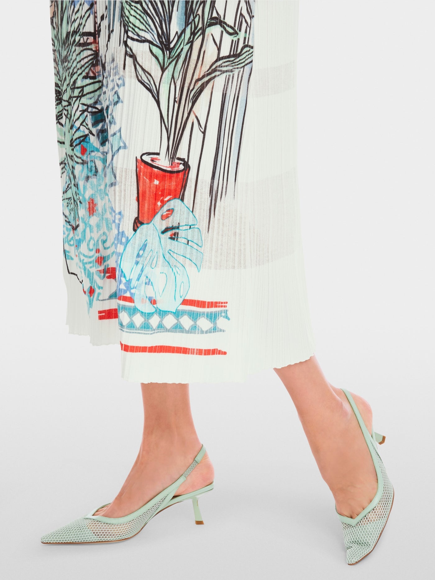 Knitted sleeveless dress - Off-white Multi